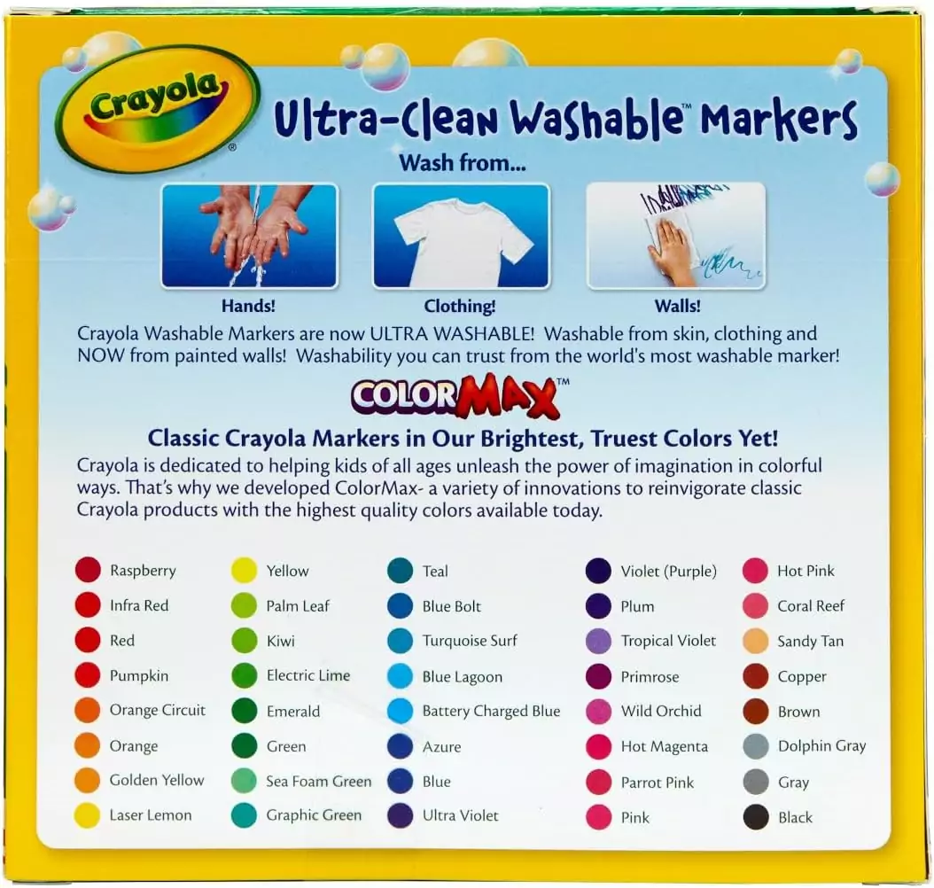 Crayola Ultra Clean Washable Markers 40ct offers vibrant colors perfect for kids. Ideal for classrooms, these markers ensure easy cleanup.