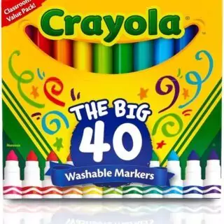 Crayola Ultra Clean Washable Markers 40ct: Vibrant, kid-friendly coloring tools ideal for classroom activities and creativity enhancement.