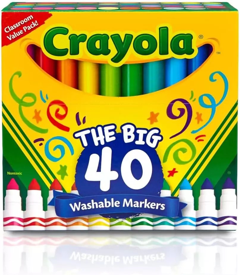Crayola Ultra Clean Washable Markers 40ct: Vibrant, kid-friendly coloring tools ideal for classroom activities and creativity enhancement.