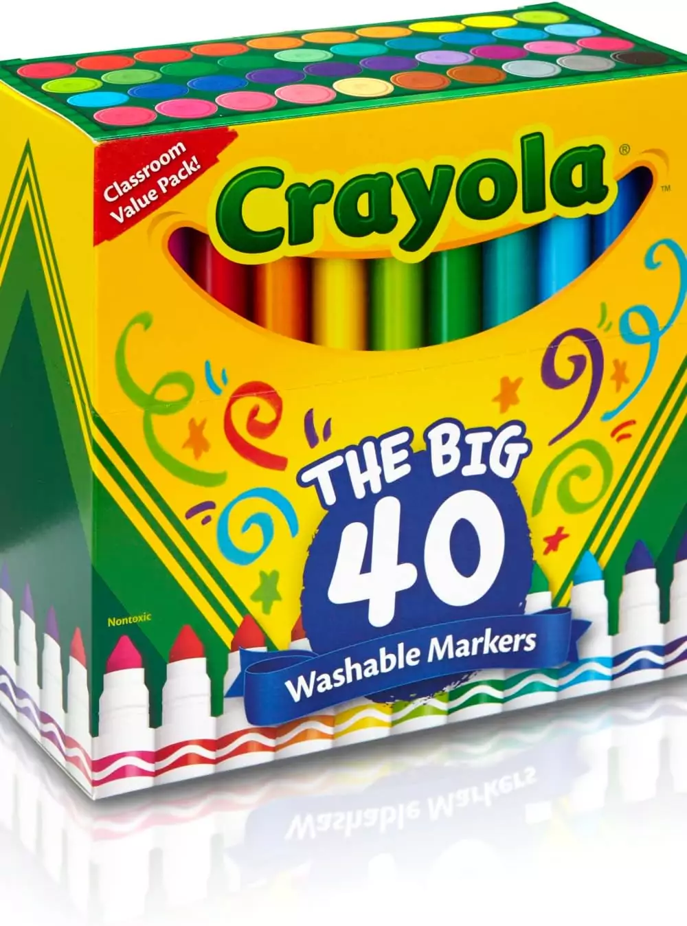 Brighten up classroom creativity with Crayola Ultra Clean Washable Markers. This 40-count set offers vibrant, kid-friendly colors ideal for art projects.