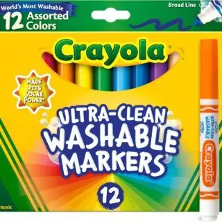 Elevate classroom creativity with Crayola 12ct Washable Markers. Ideal for kids' arts and crafts, these vibrant colors enhance any creative design.