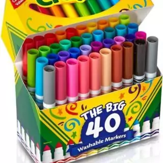 Crayola Washable Markers 40ct offer vibrant, kid-friendly colors perfect for classroom creativity, ensuring easy cleanup and endless artistic fun.