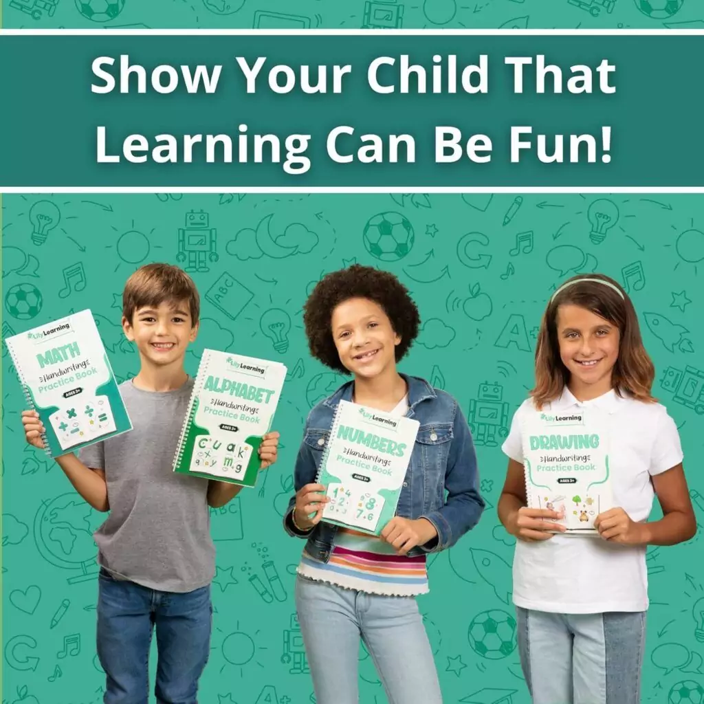 Reusable handwriting practice kit for kids featuring vibrant educational copybooks with magic ink, enhancing creative learning and writing skills.