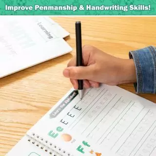 Enhance your child's writing skills with the Creative Learning Handwriting Kit. This reusable copybook features colorful illustrations and magic ink for engaging practice.