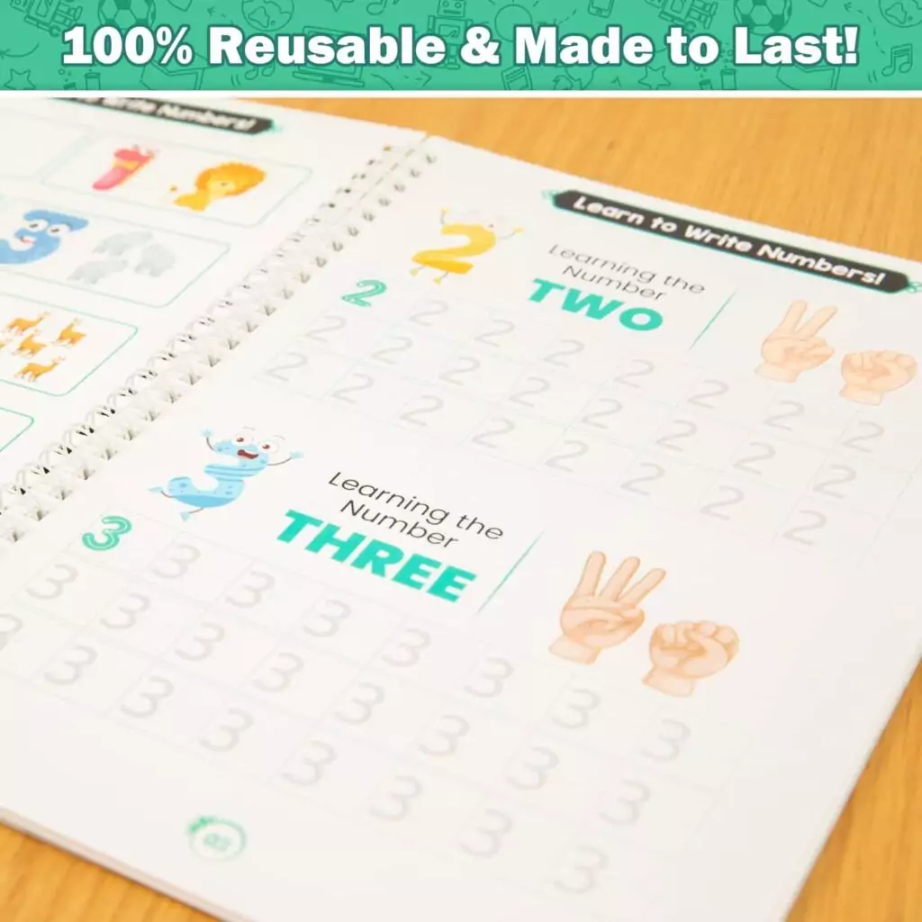 Handwriting Practice Kit for Kids: Reusable Copybooks with Magic Ink for Creative Learning and Playful Writing Development Skills