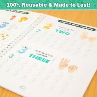 Handwriting Practice Kit for Kids: Reusable Copybooks with Magic Ink for Creative Learning and Playful Writing Development Skills