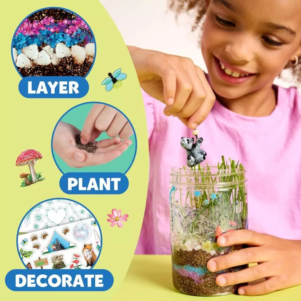 Explore a creative learning terrarium kit designed as an educational science activity for kids aged 6 to 8, fostering curiosity and discovery.