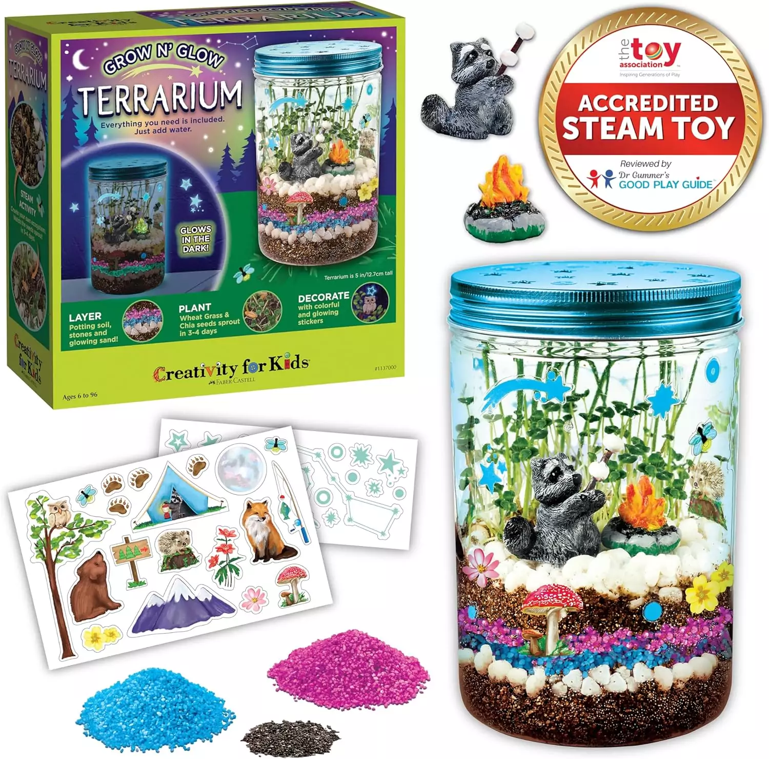 Engage kids aged 6-8 with the Creative Learning Terrarium Kit, an educational science activity promoting hands-on exploration and imaginative play.