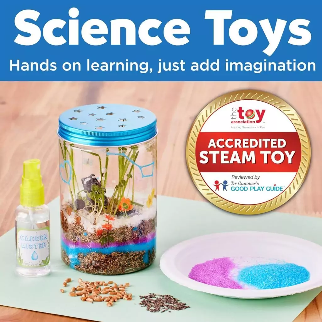 Enhance your child's creativity with this Interactive Terrarium Kit. Perfect for kids ages 6+, it offers a vibrant, hands-on science learning experience.