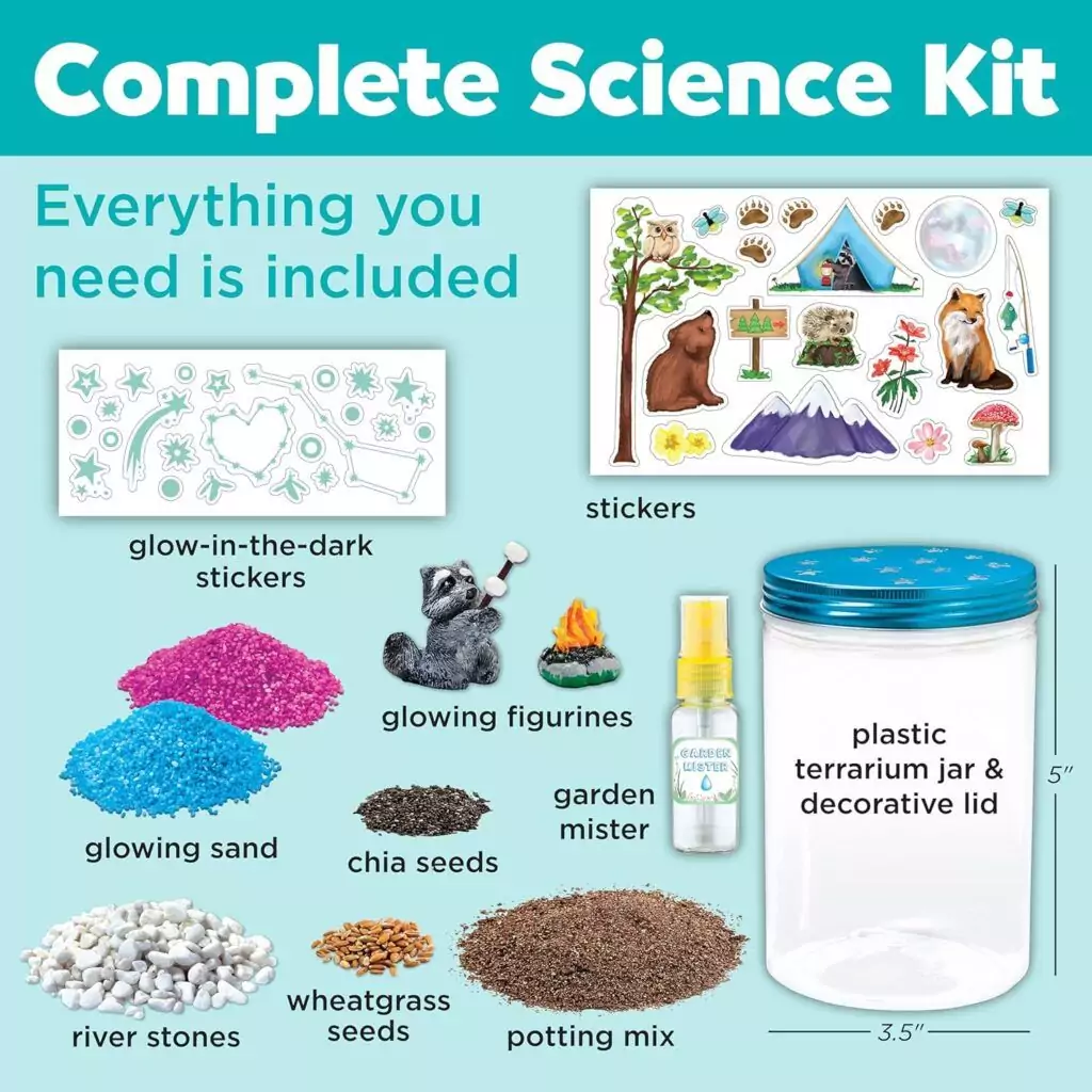 Educational Terrarium Kit for Kids: Engage children aged 6-8 in a fun, creative learning experience with this interactive science exploration activity.