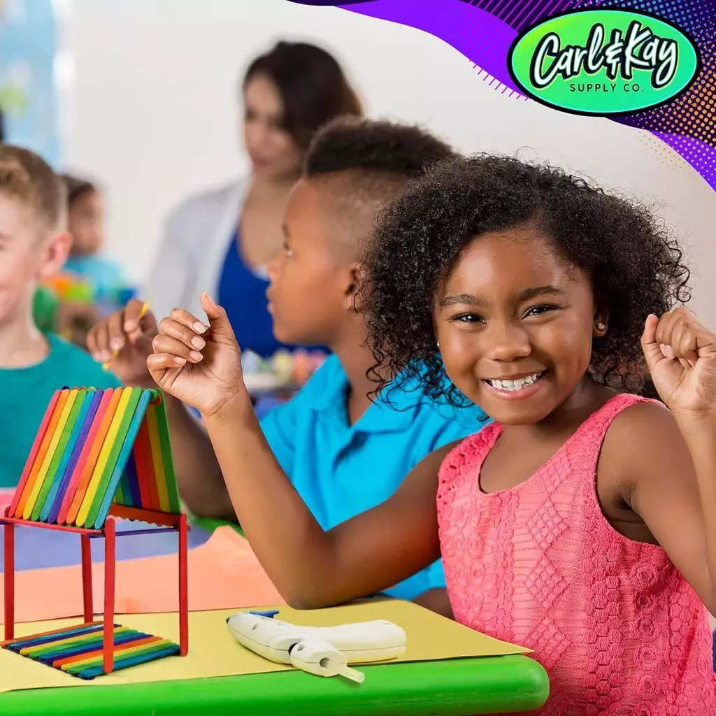 Colorful educational arts and crafts supplies kit perfect for kids' classroom activities, enhancing creativity and hands-on learning experiences.