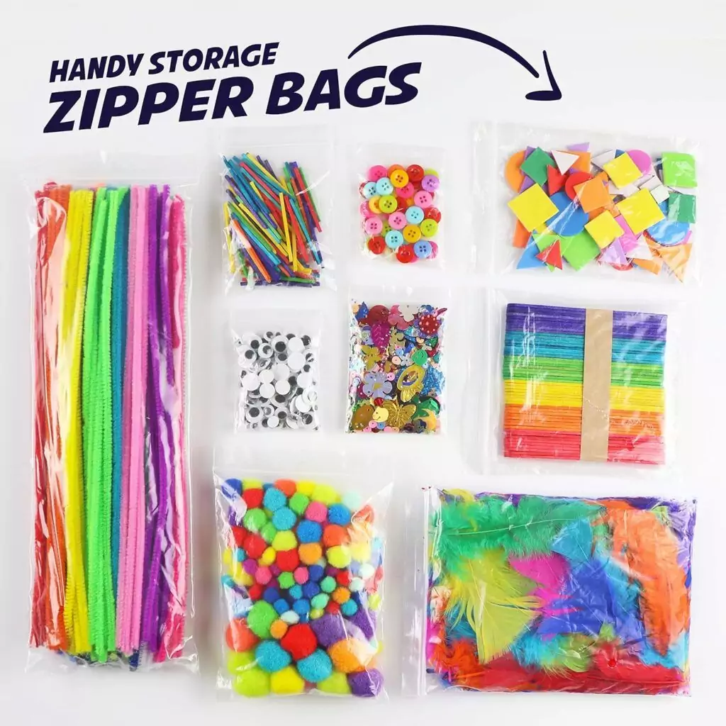 Educational arts and crafts supplies kit for kids, featuring a variety of classroom materials to inspire creative learning and imaginative projects.