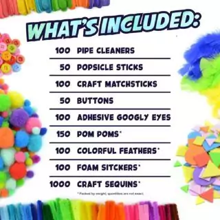 Educational Arts and Crafts Supplies Kit for Kids: Enhance Classroom Creativity with a Vibrant Set of Craft Materials Essential for Learning.