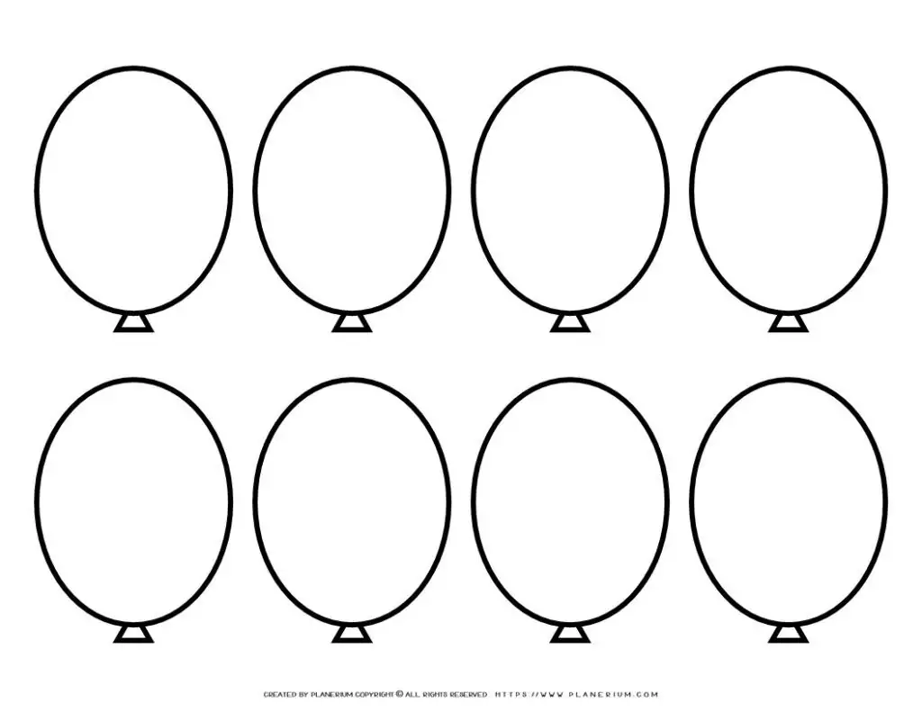 Black and white balloon outline coloring page.