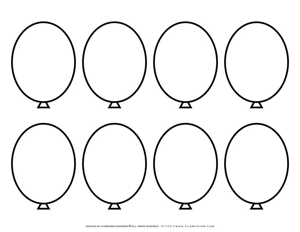Black and white balloon outline coloring page.