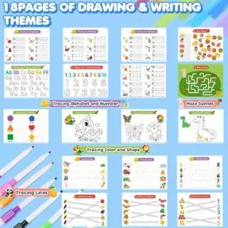 Enhance your toddler's motor skills with this engaging busy book featuring 36 themes for coloring and preschool learning activities. Perfect for early education.