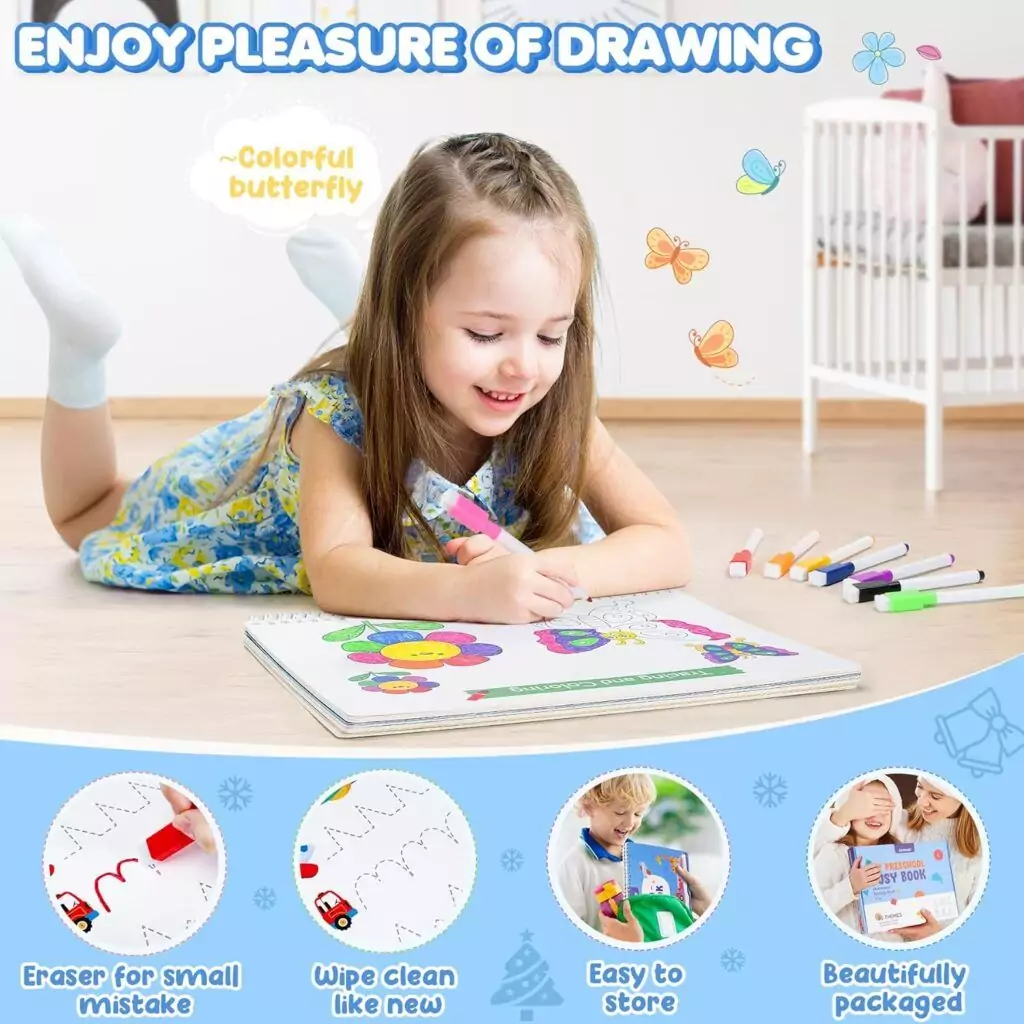Toddler Busy Book: Enhance Fine Motor Skills with Coloring Activities and Themed Preschool Playtime for Engaging Early Learning Development