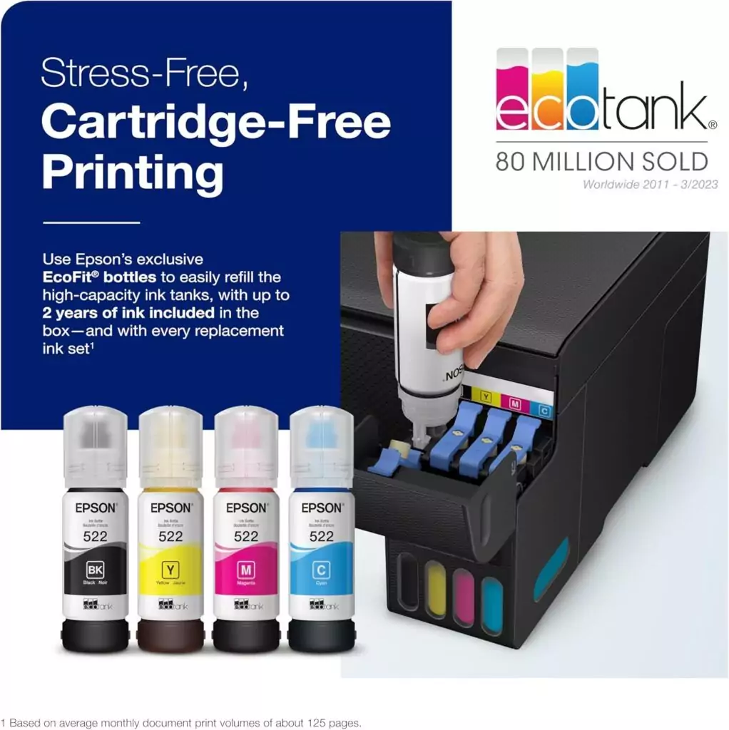 Epson EcoTank ET-2400 wireless printer, ideal for educators, offers efficient all-in-one functionalities with scanning and copying capabilities.