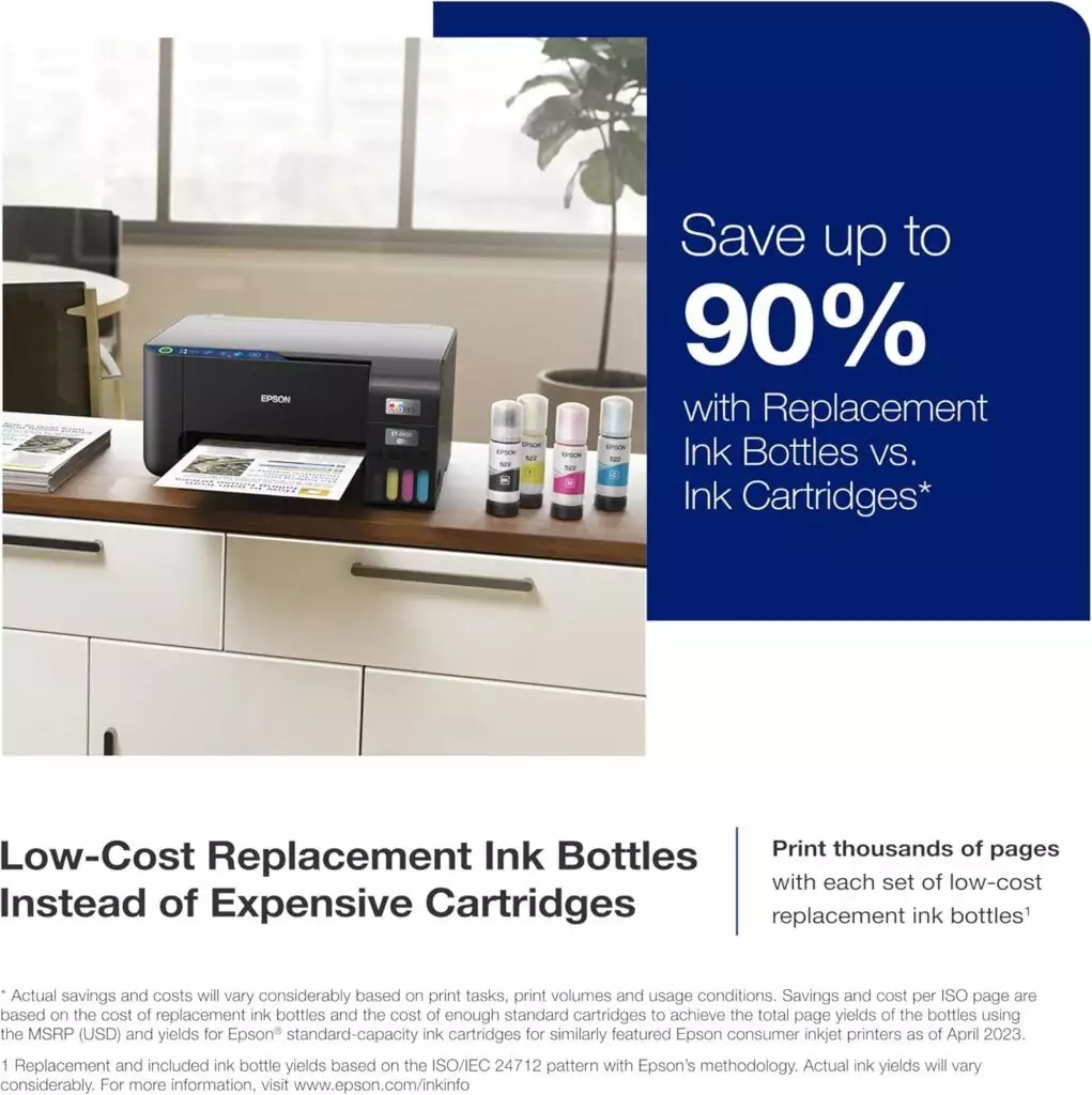 Epson Ecotank ET-2400 Wireless All-In-One Printer: Perfect for Educators with Scan and Copy Features