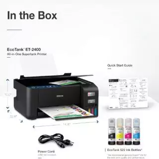Epson EcoTank ET-2400 Wireless All-In-One Printer is perfect for educators, featuring scan and copy capabilities with cost-effective supertank technology.