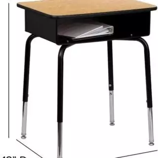 Flash Furniture Billie Adjustable Student Desk with 24x18 Metal Open Front Design, Ideal for Classroom Settings, Enhancing Student Comfort and Organization