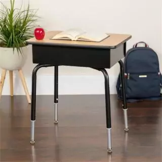 Adjustable Student Desk by Flash Furniture: Metal and Open Front Design, 24x18 Inches, Ideal for Classroom Settings, Enhancing Student Productivity.