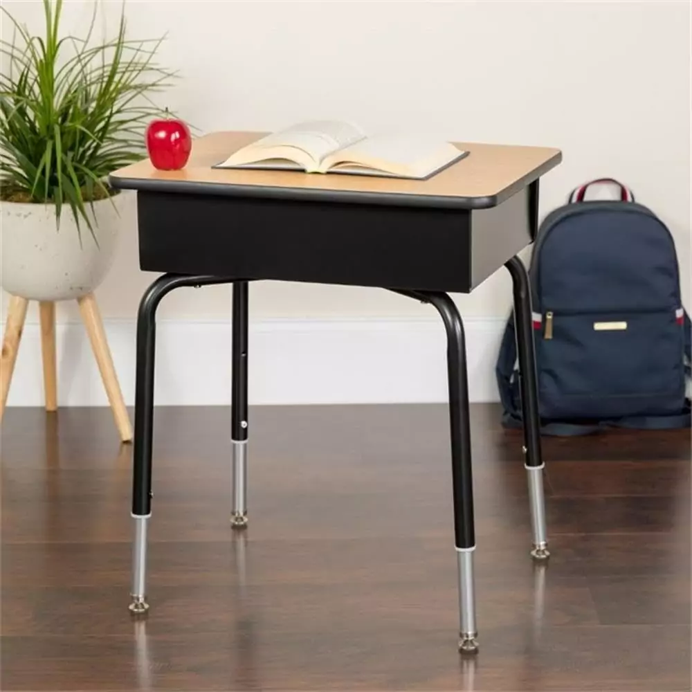 Adjustable Student Desk by Flash Furniture: Metal and Open Front Design, 24x18 Inches, Ideal for Classroom Settings, Enhancing Student Productivity.