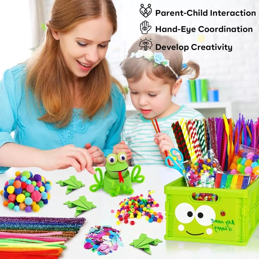 Engage your child's creativity with the Funzbo Arts & Crafts Kit, featuring pipe cleaners and stickers, ideal for fun homeschooling activities.