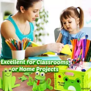 Enhance creative learning with the Funzbo Arts Crafts Kit. Ideal for homeschooling, it includes pipe cleaners and stickers for unique handmade projects.