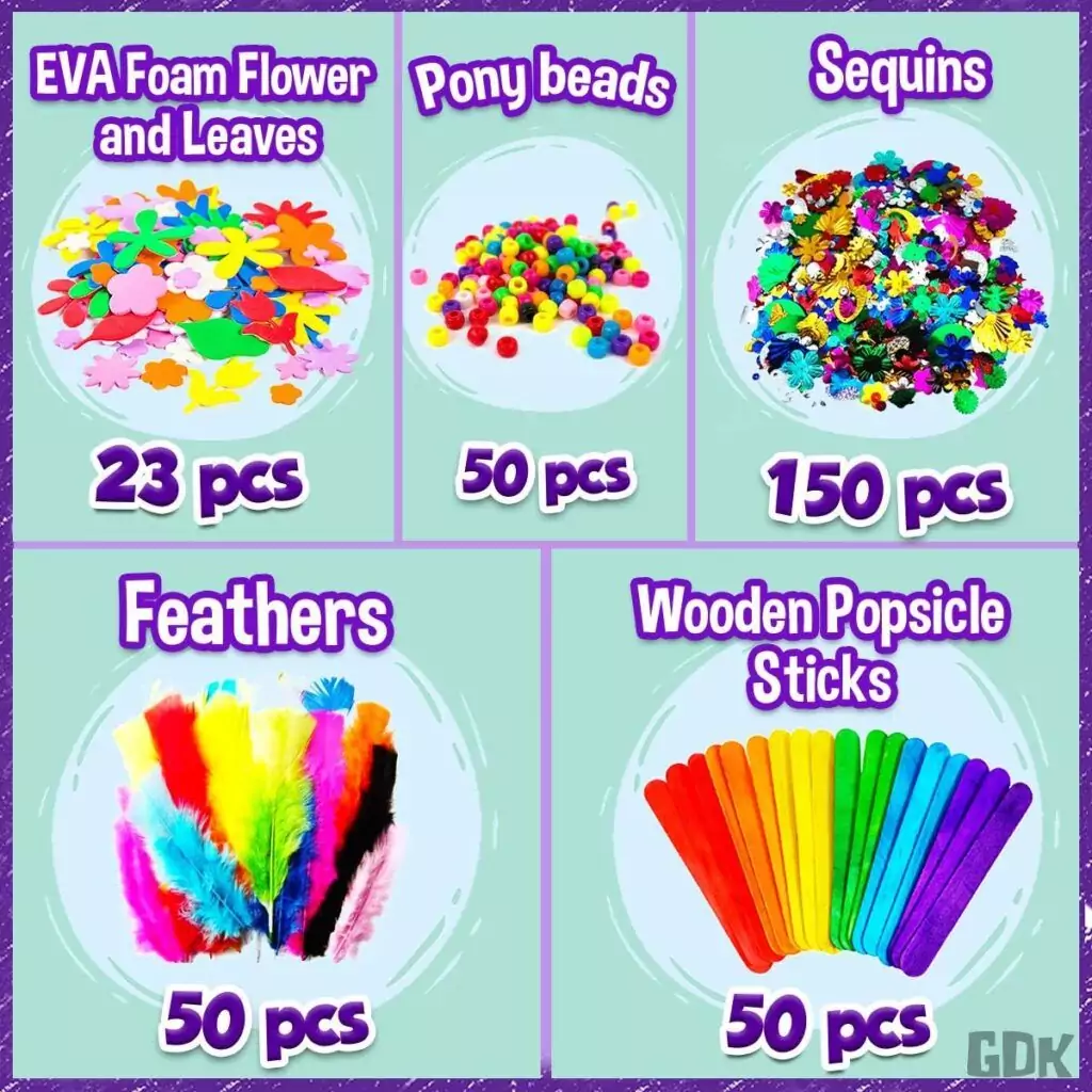 Comprehensive Goodyking 1170 Plus Classroom Craft Supplies Kit for Kids; Essential Arts and Crafts Tools for Educators; Enhance Creative Learning.