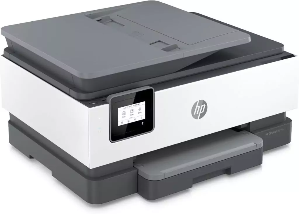 HP OfficeJet 8015e Wireless Color Printer for Educators, includes a 3-month trial of Instant Ink for cost-effective and high-quality printing solutions.
