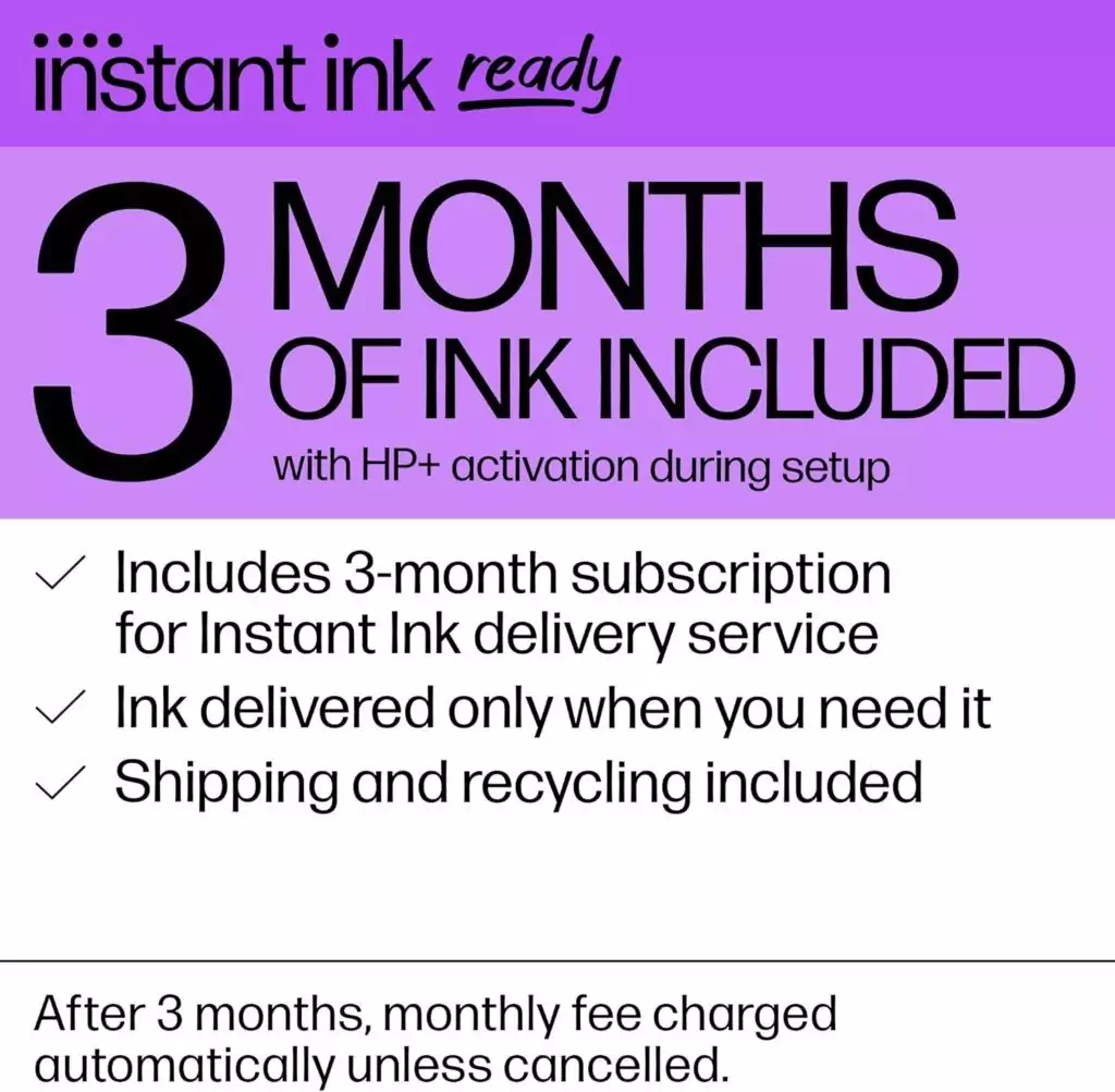 HP OfficeJet 8015e Wireless Color Printer ideal for educators, featuring Instant Ink subscription for cost-effective and seamless color printing.