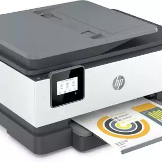 HP OfficeJet 8015e Wireless Color Printer offers easy setup for educators, featuring Instant Ink for efficient color printing in educational settings.