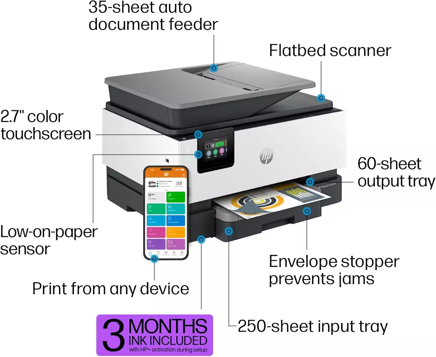 HP OfficeJet Pro 9125e All-in-One Printer: Ideal for small businesses and educators needing versatile printing, copying, and scanning capabilities.