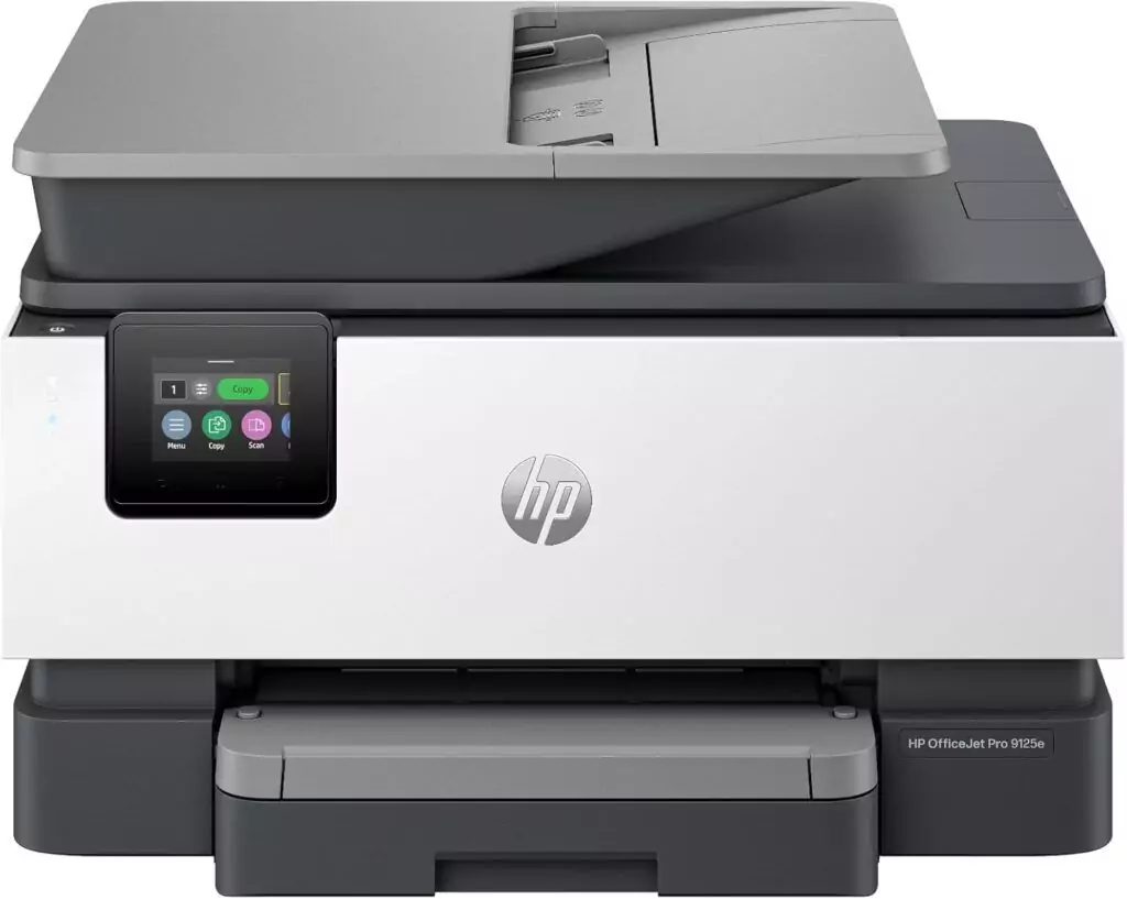 HP OfficeJet Pro 9125e is a versatile printer for small businesses and educators, featuring efficient print, copy, and scan functions with easy setup.