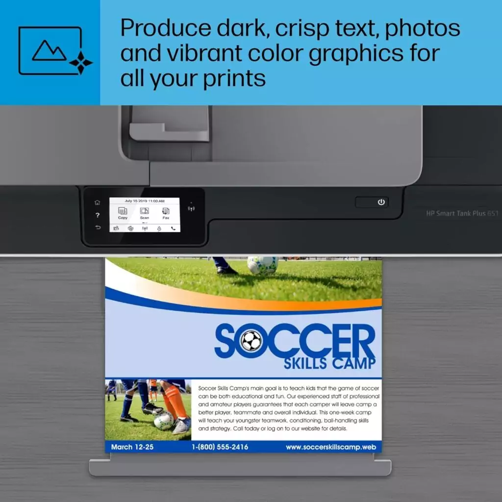 Efficient HP Smart Tank Plus 651 Wireless Printer with 2-Year Ink Supply, Ideal for Educators and School Settings, Enhancing Printing Needs.