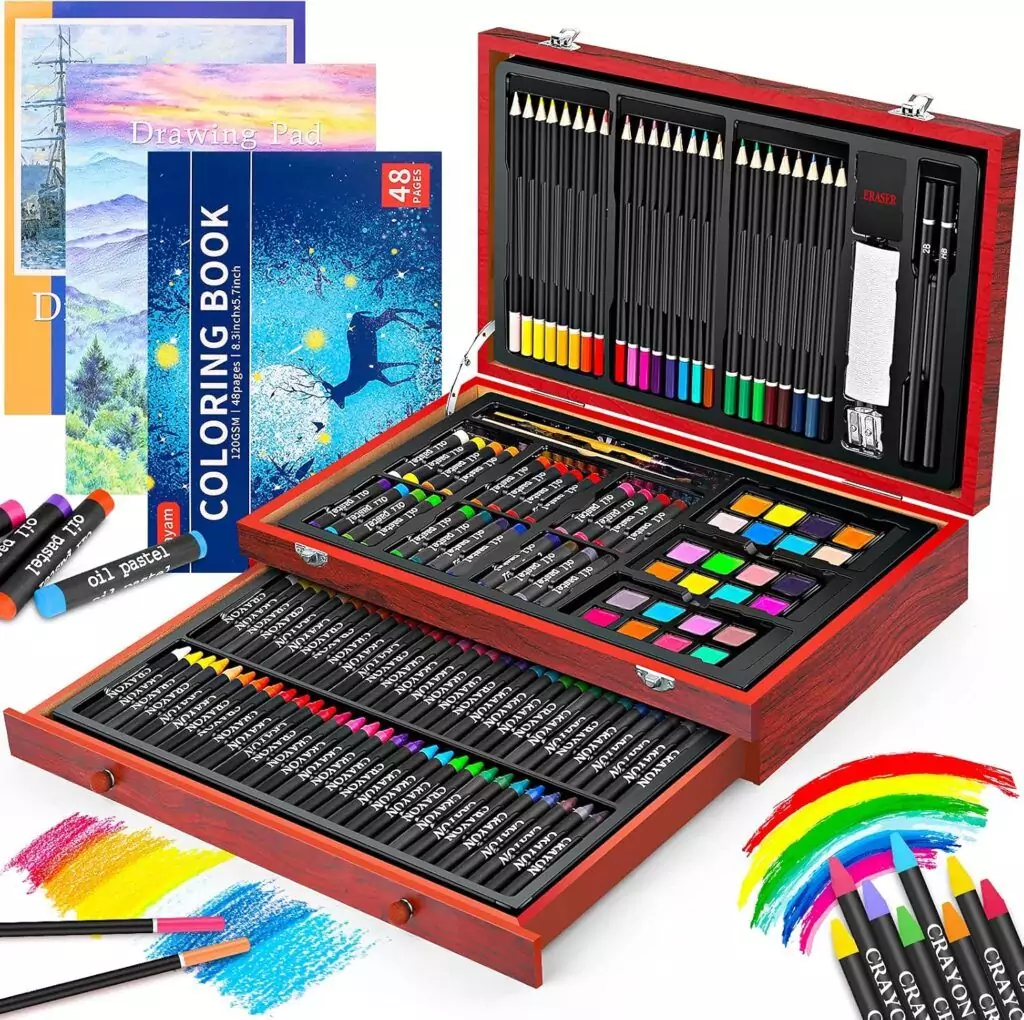Ibayam Deluxe 150-Pack Art Supplies Kit for Kids - Ideal for Classroom Drawing and Painting Activities, Comprehensive Creative Set