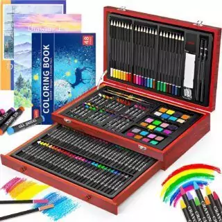 Ibayam Deluxe 150-Pack Art Supplies Kit for Kids - Ideal for Classroom Drawing and Painting Activities, Comprehensive Creative Set