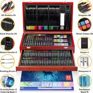 Ibayam 150 Piece Deluxe Art Supplies Set for Kids - Ideal for Classroom Drawing & Painting Activities, Includes Various Tools for Creative Fun