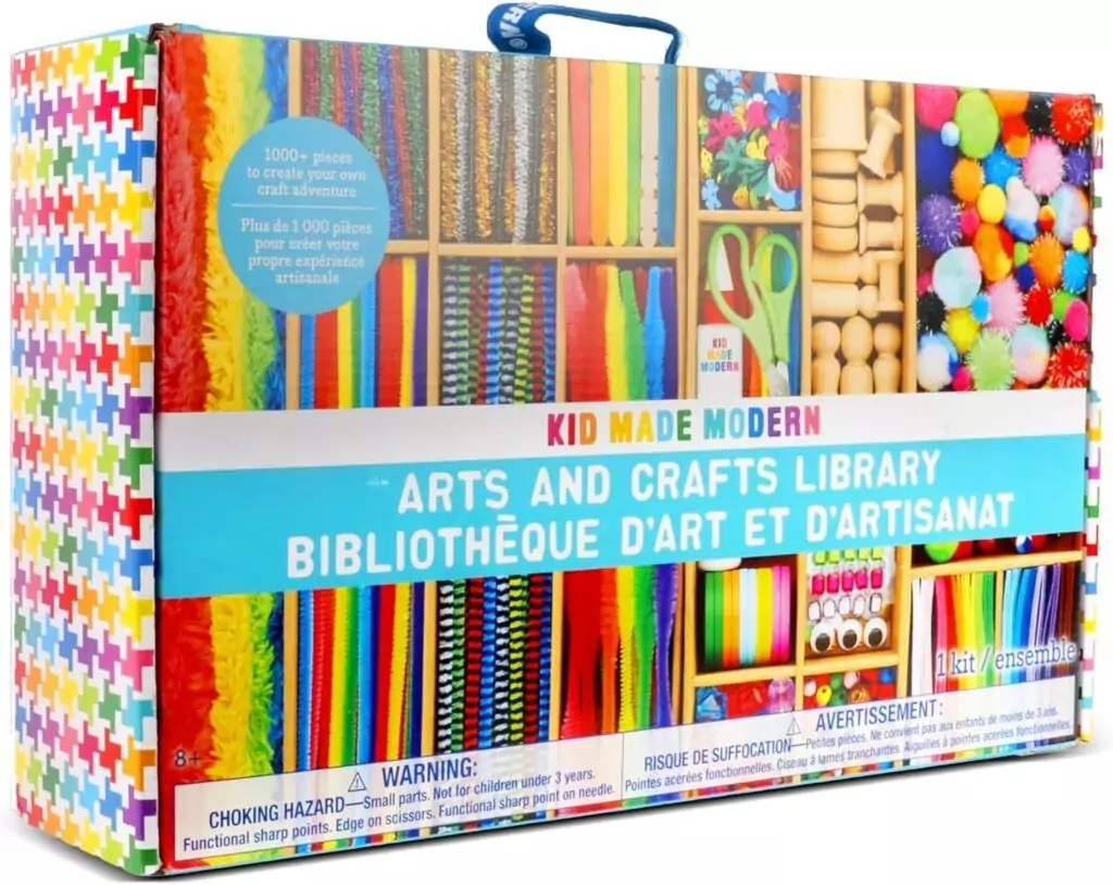 Kid Made Modern 1000-Piece DIY Craft Kit: Perfect for homeschool art projects, promoting creativity and learning with colorful crafting supplies.