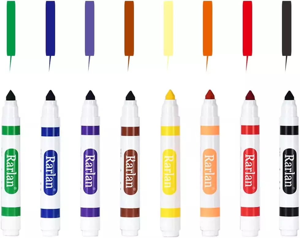 Bright Kids Washable Markers in 8 vibrant colors, bulk 160 count pack. Perfect for classroom creative projects and essential for educational activities.