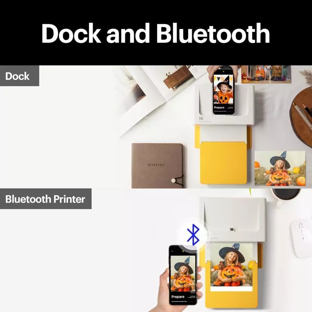 Kodak Dock Plus 4Pass Instant Photo Printer: Ideal for educators, this 4x6 printer with 90 sheets captures and enhances classroom learning moments.