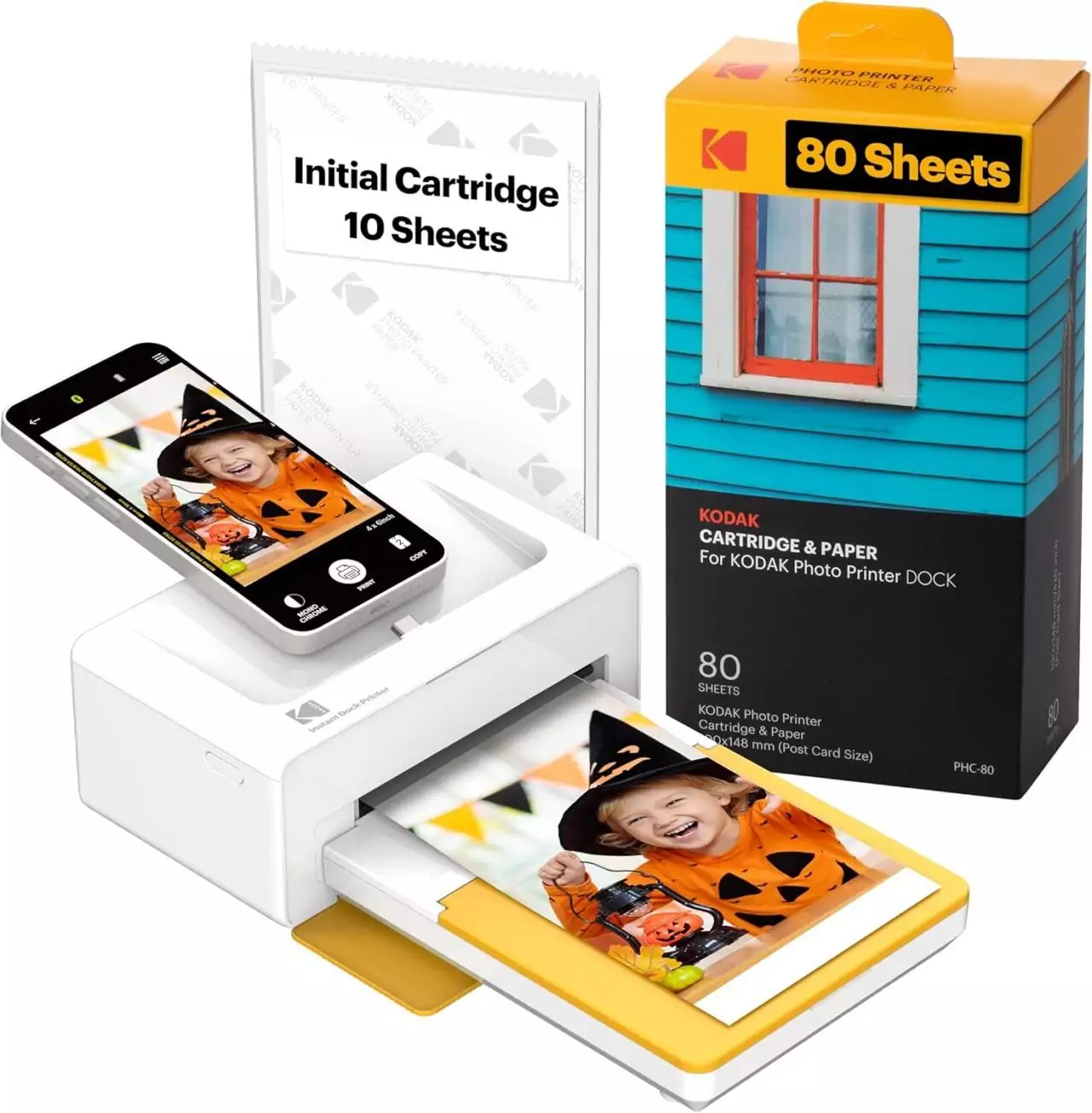 Kodak Dock Plus 4PASS Instant Photo Printer bundle includes 4x6 photo printer and 90 sheets, perfect for educators to capture and preserve classroom moments.
