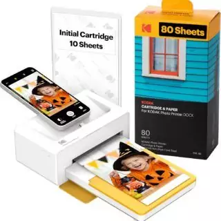 Kodak Dock Plus 4PASS Instant Photo Printer bundle includes 4x6 photo printer and 90 sheets, perfect for educators to capture and preserve classroom moments.