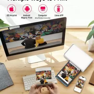 Portable Liene 4x6 Photo Printer for Education: Easily print vibrant color photos; includes 100 sheets and 3 cartridges for seamless use.