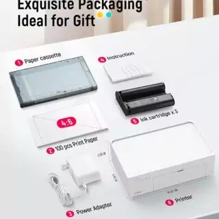 Liene 4x6 Portable Photo Printer delivers vibrant full-color prints with 100 sheets and 3 cartridges, perfect for classroom educators.