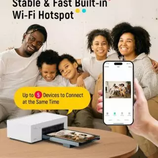 Liene 4x6 portable photo printer delivers vibrant full-color prints, ideal for educators with 100 sheets and 3 cartridges for efficient classroom setup.