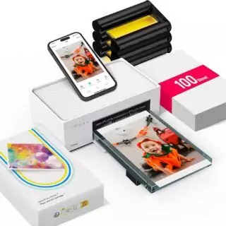 Portable 4x6 Liene Photo Printer for Educators: 100 Vibrant Full-Color Prints with 3 Cartridges, Ideal for Classroom Projects and Teaching Materials.