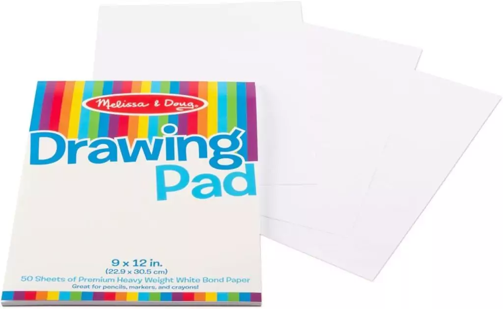 Melissa Doug FSC Certified 9x12 Drawing Paper Pad, 50 Sheets, 3-Pack – Ideal for Artists Seeking Quality and Sustainability for Creative Projects