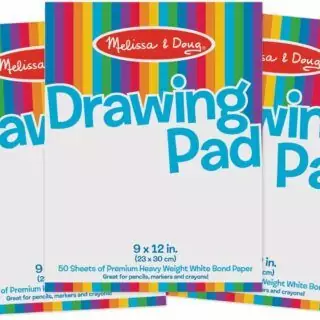 Melissa Doug FSC Certified Drawing Paper Pad, 9x12 inches, 50 Sheets, 3-Pack - Ideal Kids Art Supplies for Creative Projects and Eco-Friendly Crafting